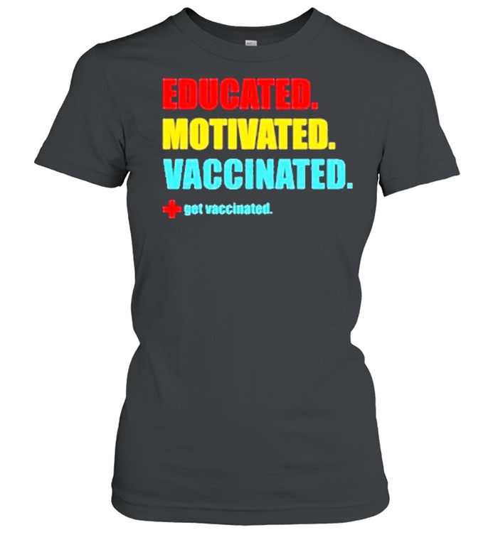 Educated motivated vaccinated 2021 tee shirt Classic Women's T-shirt