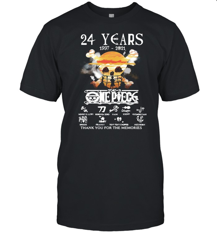 One Piece 24 Years 1997 2021 Signatures Thank You For The Memories shirt