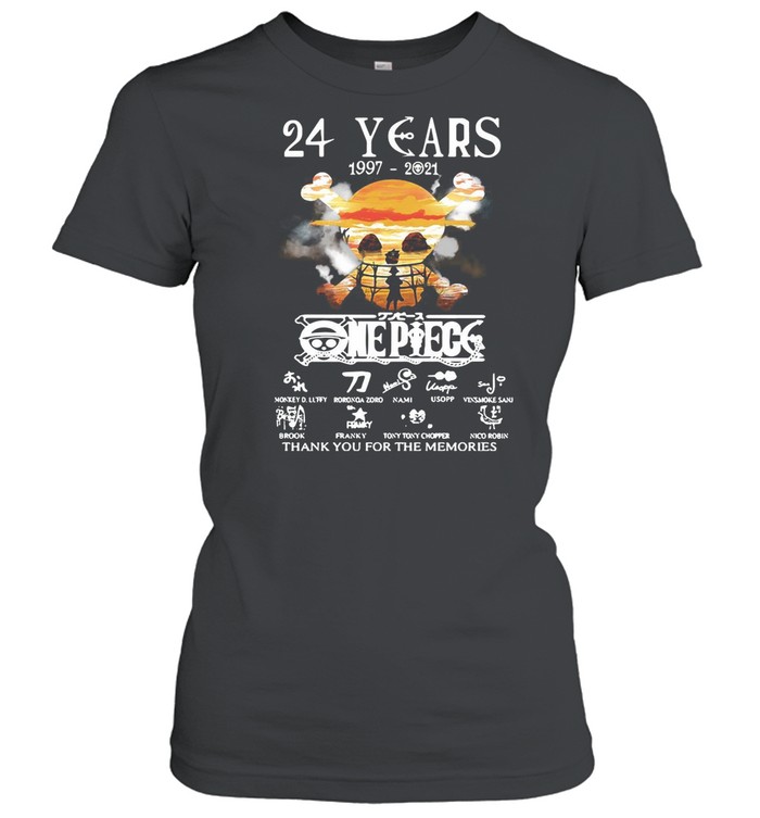 One Piece 24 Years 1997 2021 Signatures Thank You For The Memories shirt Classic Women's T-shirt