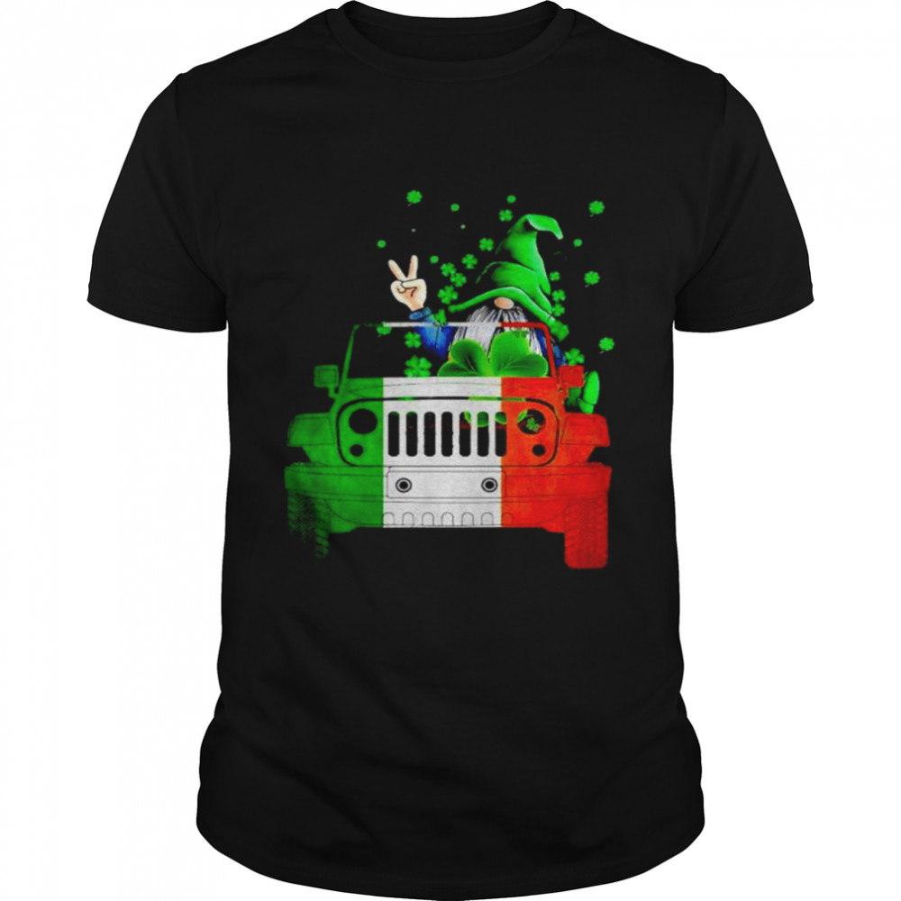 Gnome driving jeep St.Patrick’s day shirt