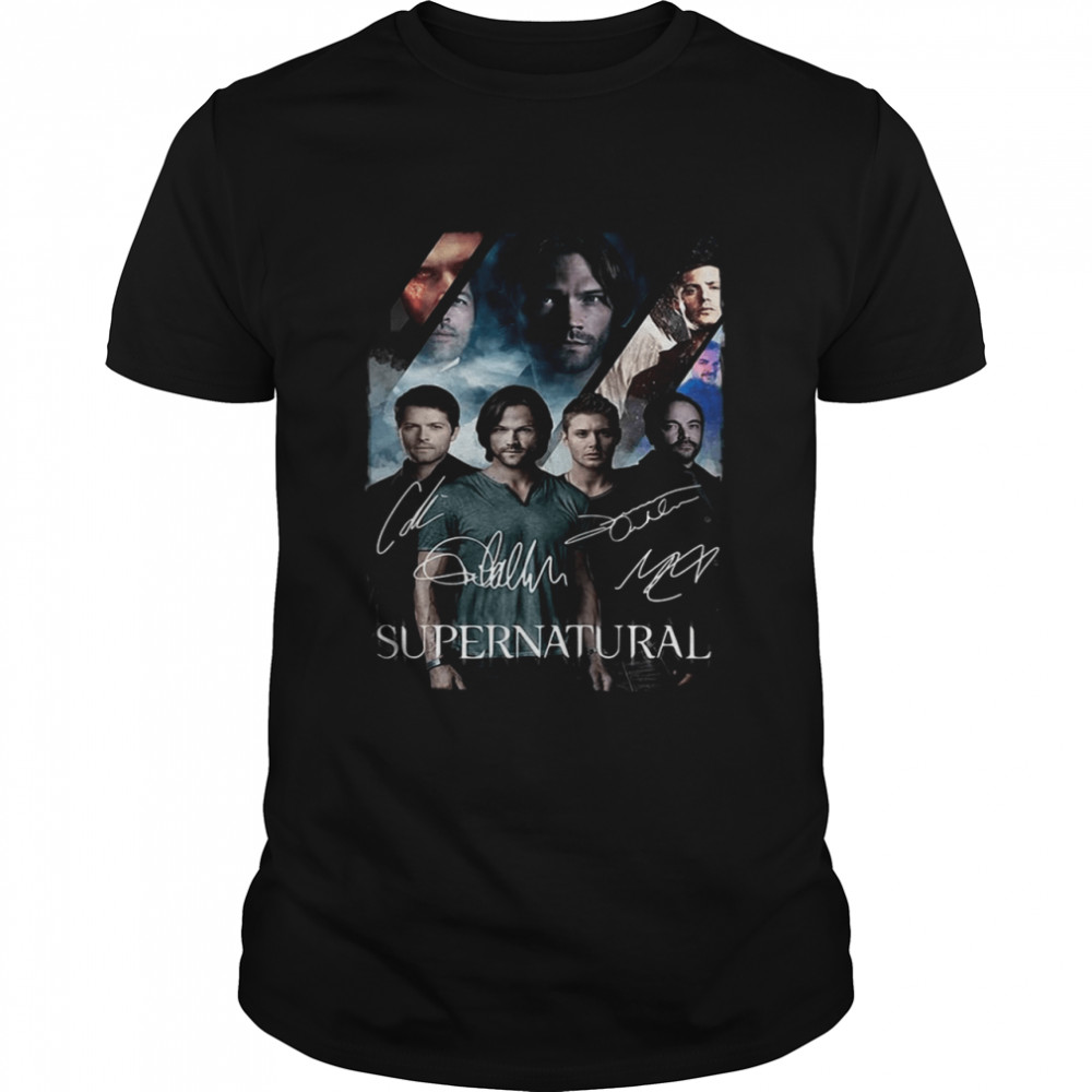 Supernatural characters signatures shirt