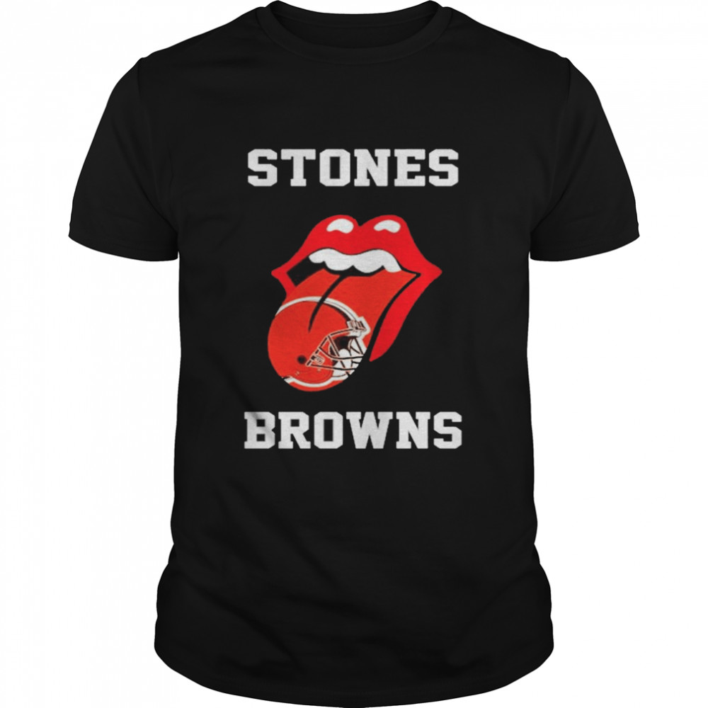 The Rolling Stones Cleveland Browns lips shirt