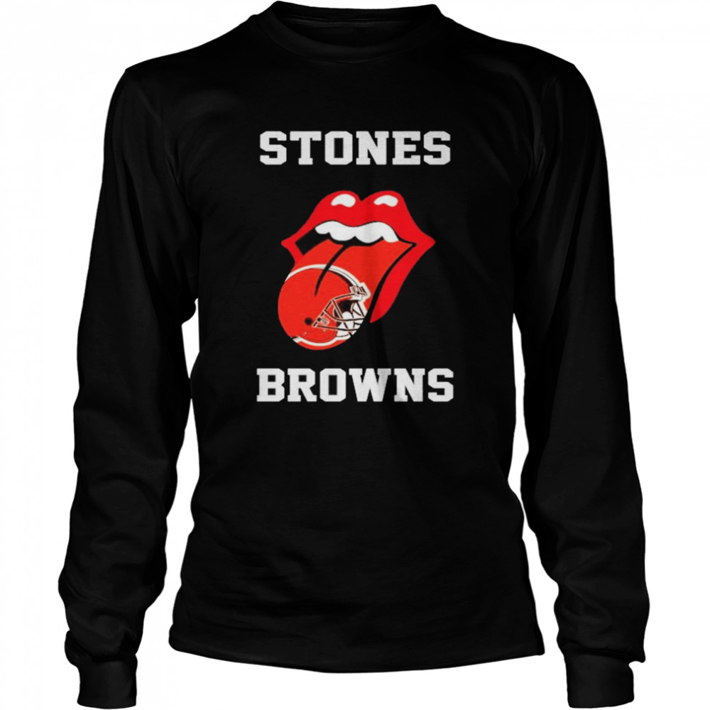 The Rolling Stones Cleveland Browns lips shirt Long Sleeved T-shirt