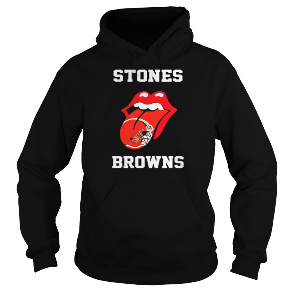 The Rolling Stones Cleveland Browns lips shirt Unisex Hoodie