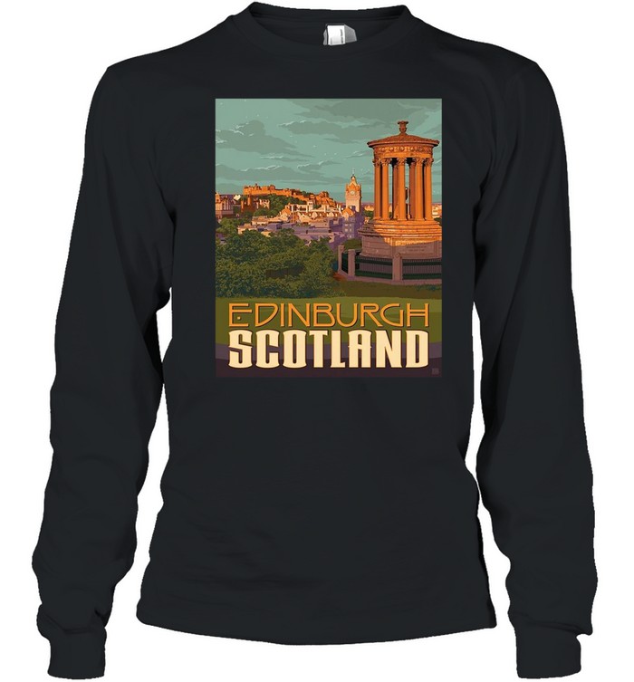 Edinburgh Travel Vintage Reprint T-shirt Long Sleeved T-shirt