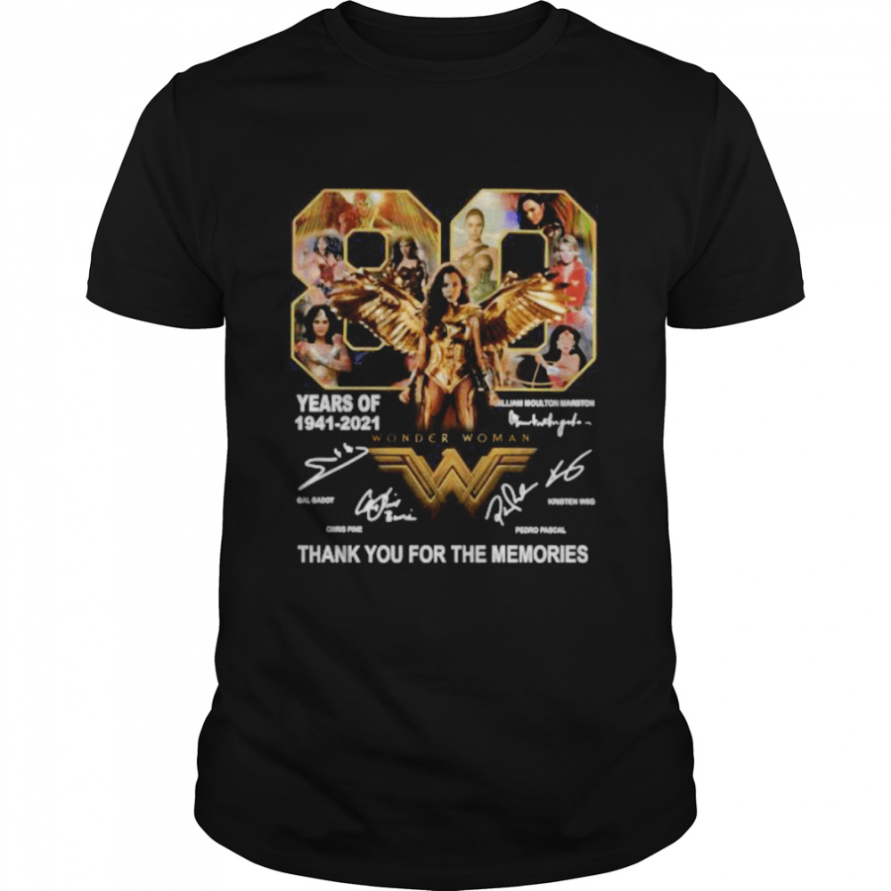 Woman 80 years of 1941-2021 thank you for the memories signatures shirt