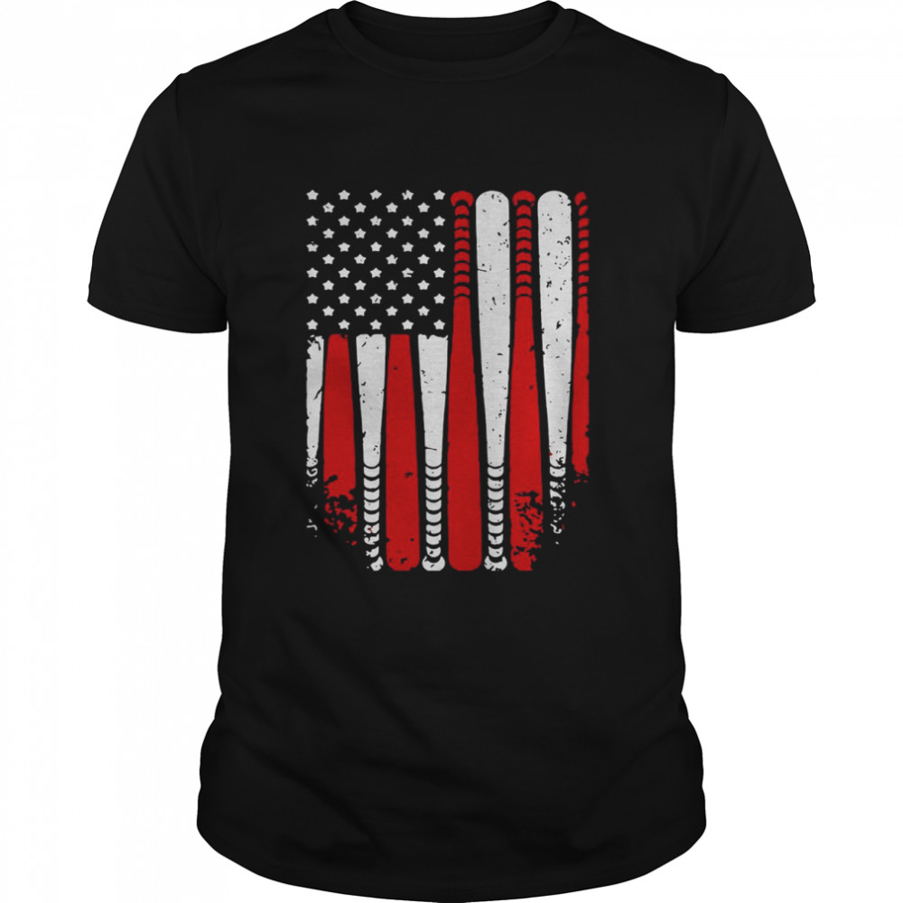 American Flag Baseball Funny T-shirt