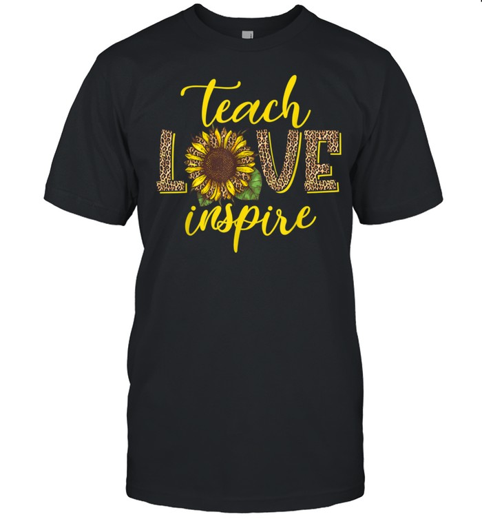 Teach Love Inspire Sunflower Leopard Cheetah shirt Classic Men's T-shirt
