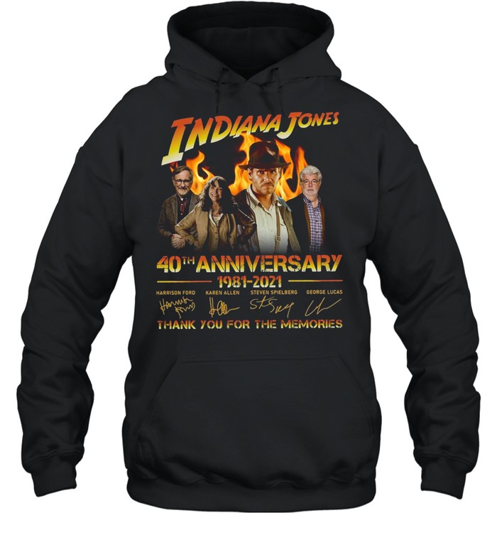 Indiana Jones 40th Anniversary 1981-2021 Signatures Thank You For The Memories  Unisex Hoodie