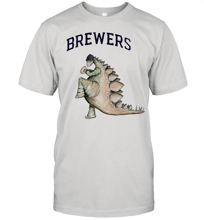 Milwaukee Brewers Godzilla throw a baseball shirt Classic Men's T-shirt