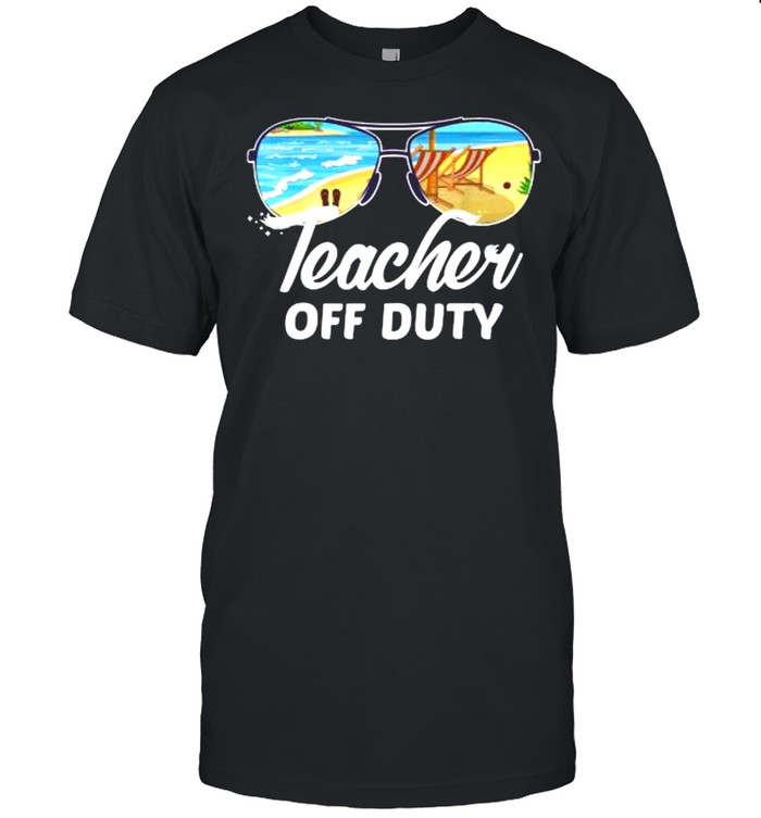 Teacher Off Duty Sunglasses Beach Sunset School Teaching T- Classic Men's T-shirt