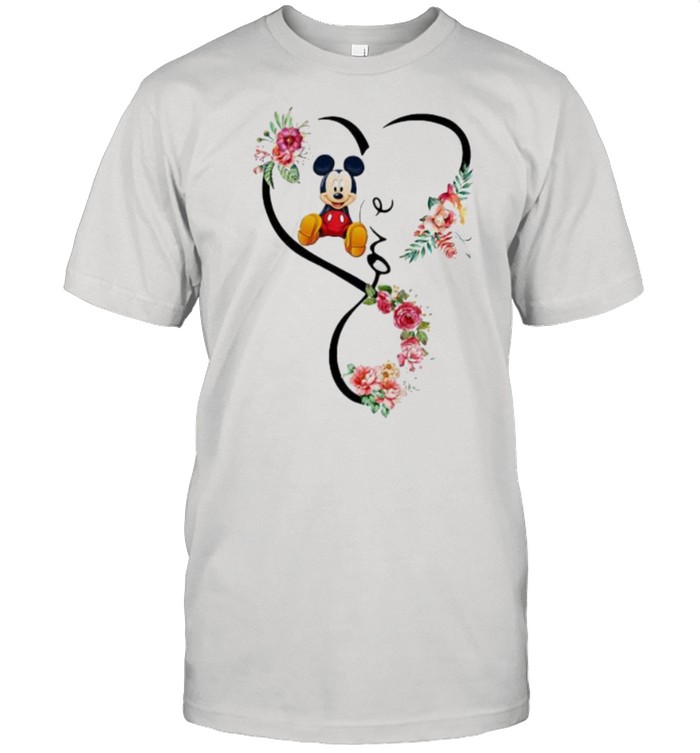 Love mickey mose flower shirt Classic Men's T-shirt