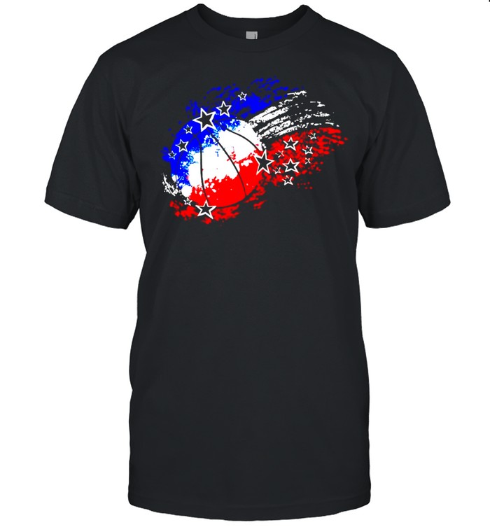 Basketball red white blue 4th of July shirt