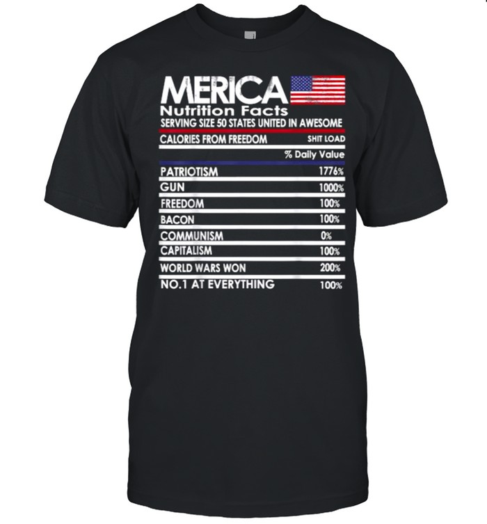 Merica Nutrition Facts 4th of July Idea Funny Proud American T- Classic Men's T-shirt