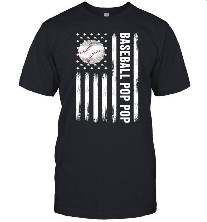 Baseball Pop Pop American flag T-Shirt