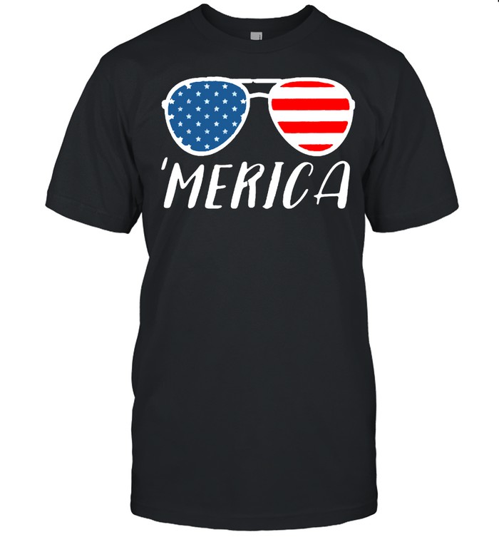Merica Flag Sunglasses Americana USA T- Classic Men's T-shirt