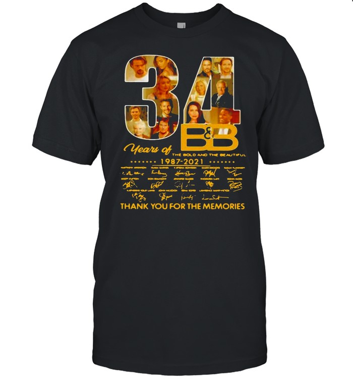 34 Years Of B&B The Bold And The Beautiful 1987 2021 Signatures Thank You For The Memories T-shirt Classic Men's T-shirt