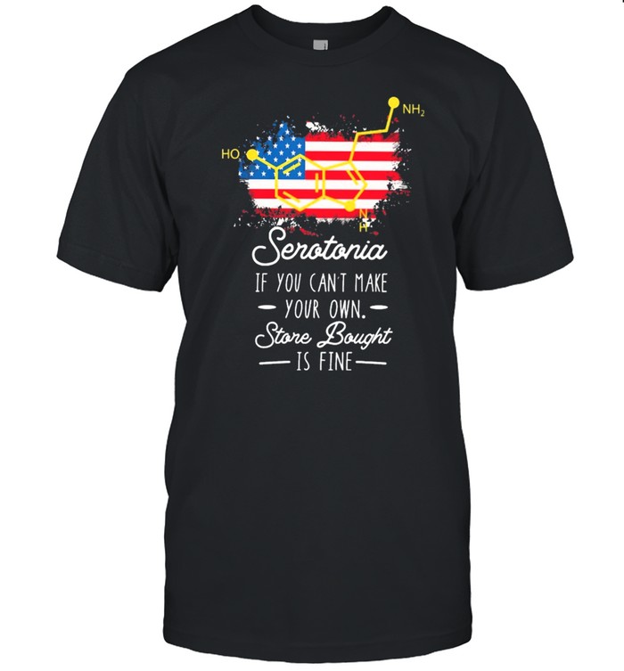 Serotonin if you cant make your own store bought is fine American flag shirt Classic Men's T-shirt