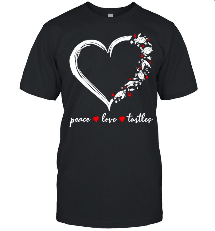 Peace love turtles heart shirt Classic Men's T-shirt