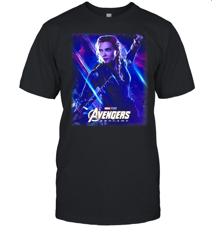 Marvel Avengers Endgame Black Widow Galactic Poster T-shirt Classic Men's T-shirt