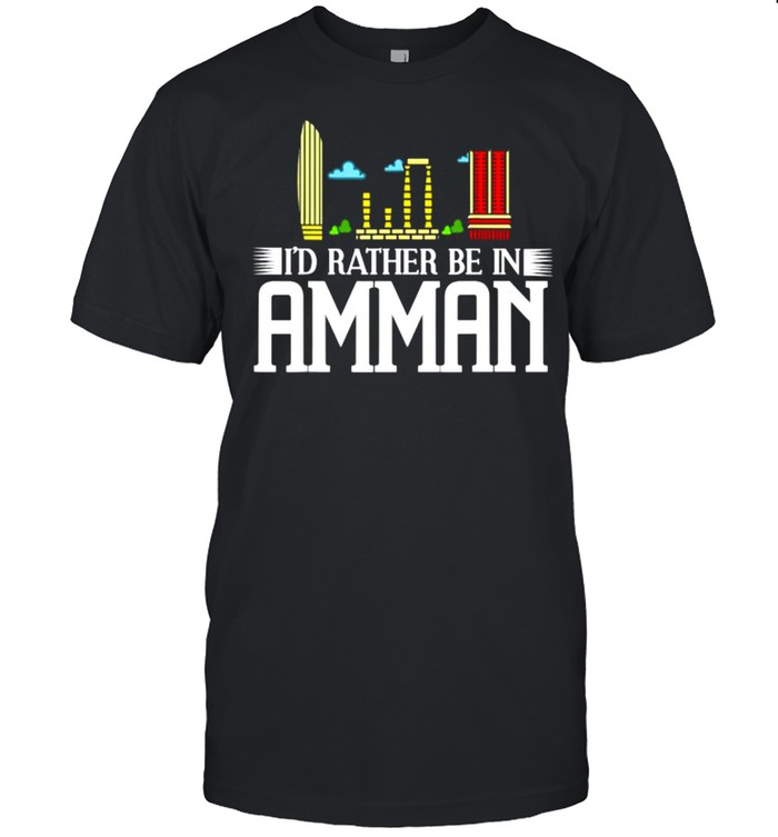 Id rather be in Amman Jordan City Skyline Map Travel T- Classic Men's T-shirt