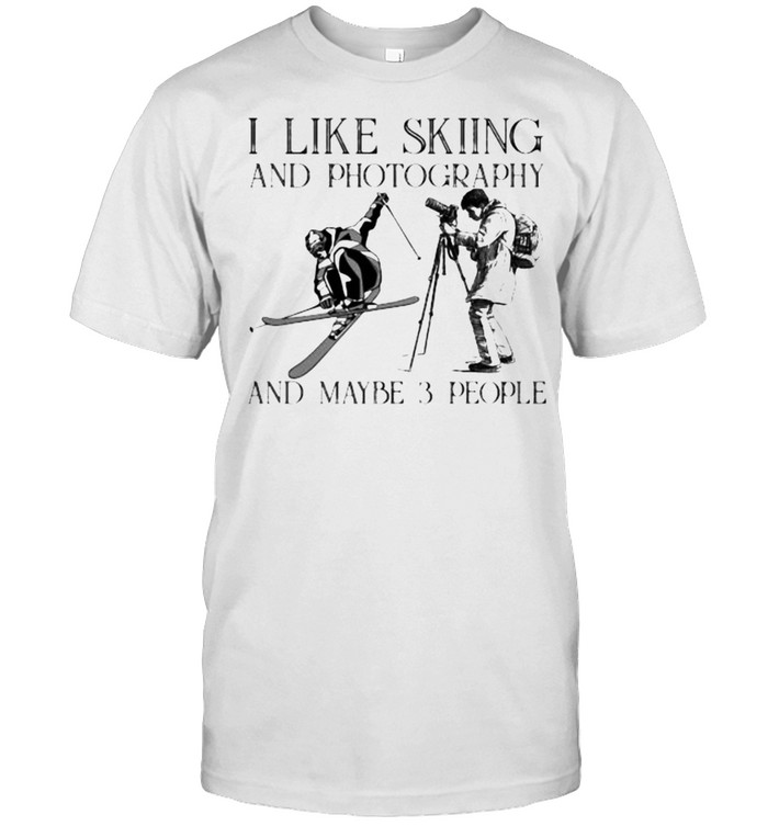 I like skiing and photography and maybe 3 people shirt Classic Men's T-shirt
