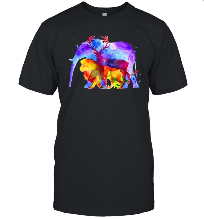 Elephant Lion Deer Rabbit Cute Earth Day Animal Lovers T-shirt Classic Men's T-shirt