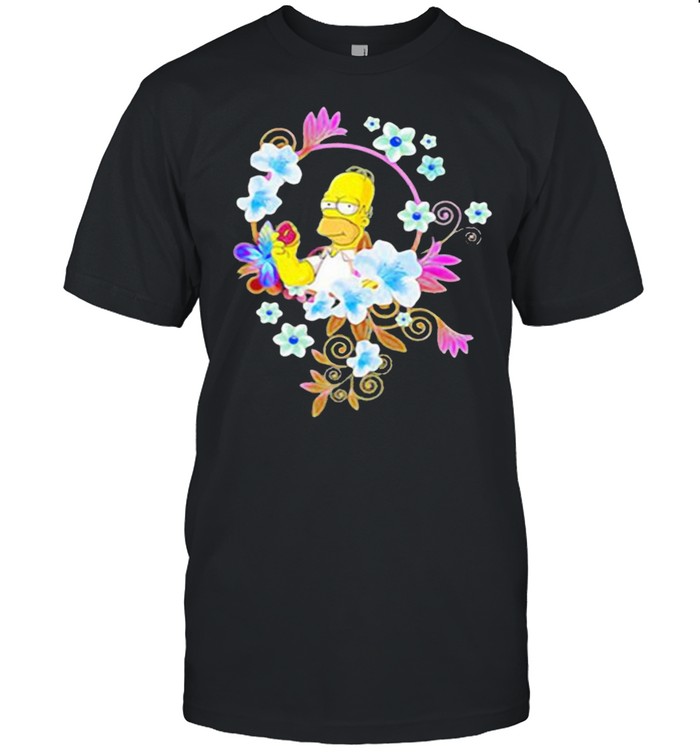 Homer Doughnuts Floral Flower  Classic Men's T-shirt