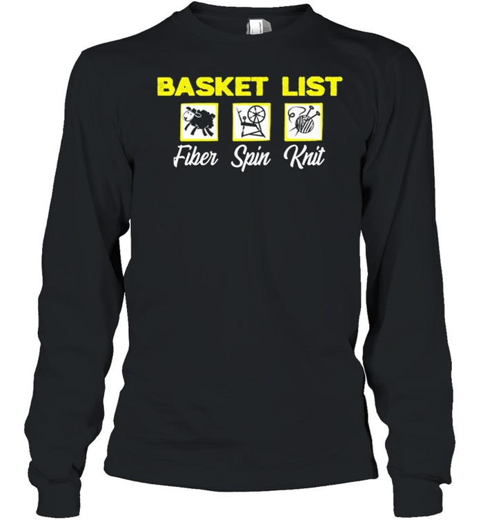 Basket List Fiber Spin Knit shirt Long Sleeved T-shirt