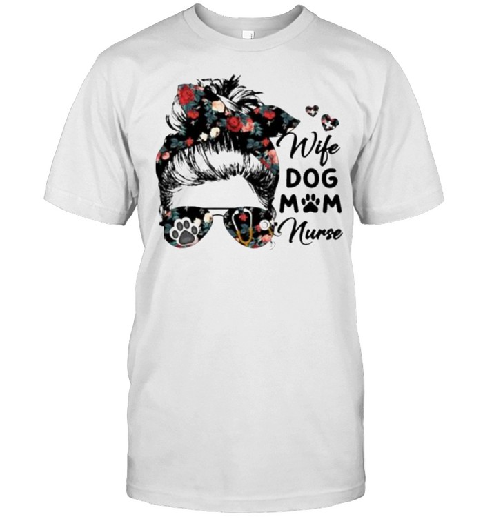 Wife Dog Mom Nurse Flower  Classic Men's T-shirt