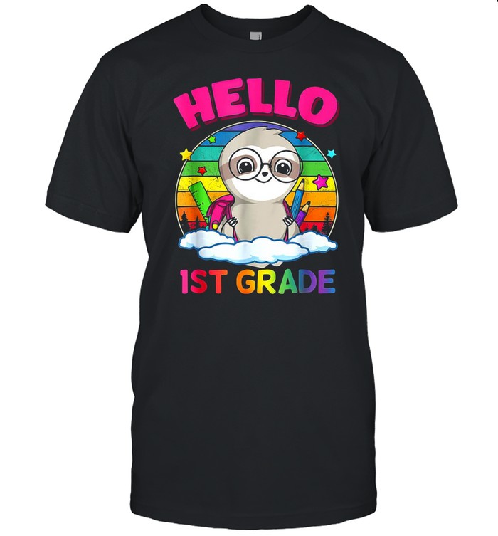Hello Sloth 1st Grade Back To School  Boys Girls T-shirt Classic Men's T-shirt