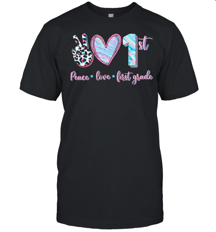 1st peace love first grade shirt Classic Men's T-shirt
