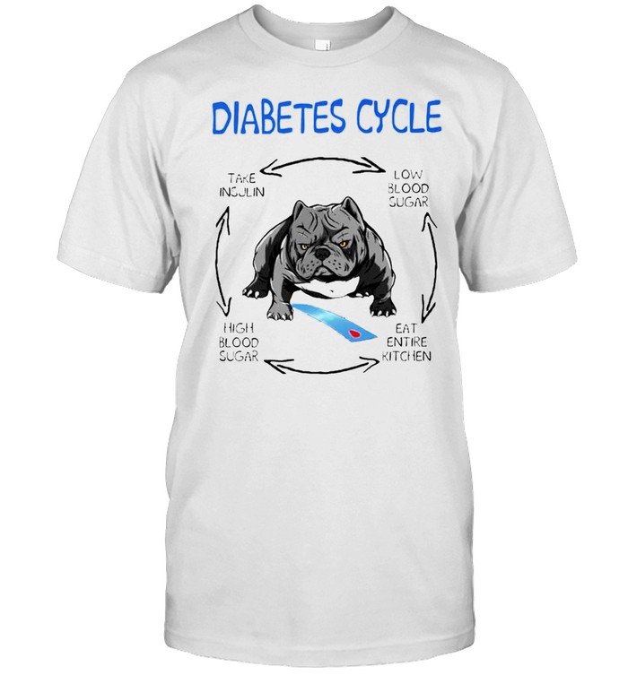 Diabetes Cycle Pitbull Shirt Diabetes Shirt For Pitbull Lover Pibull Diabetes Awareness Shirt