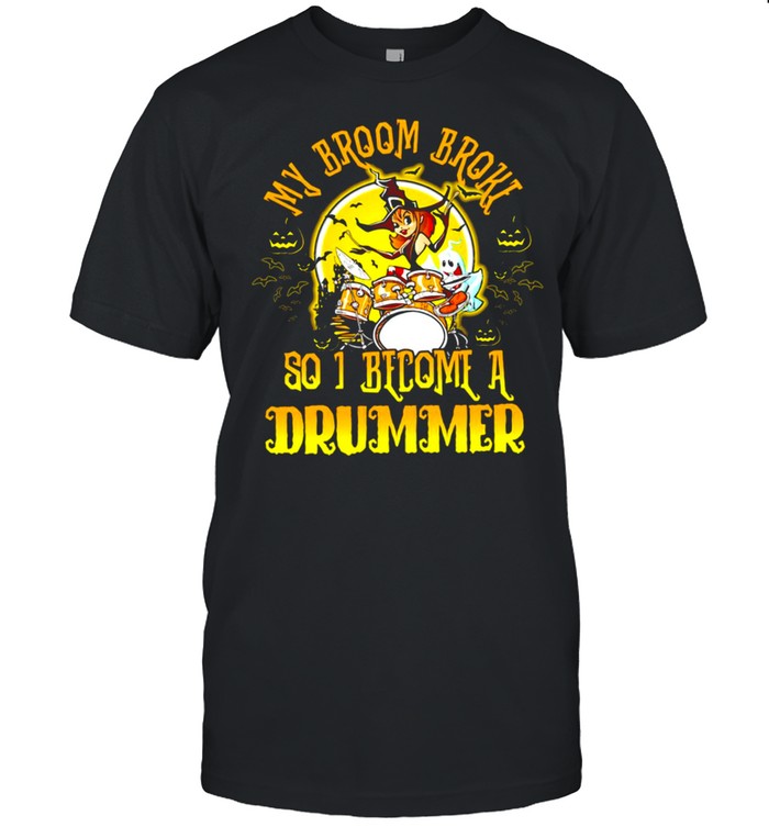 My Broom Broke So I Become A Drummer Halloween T-shirt Classic Men's T-shirt