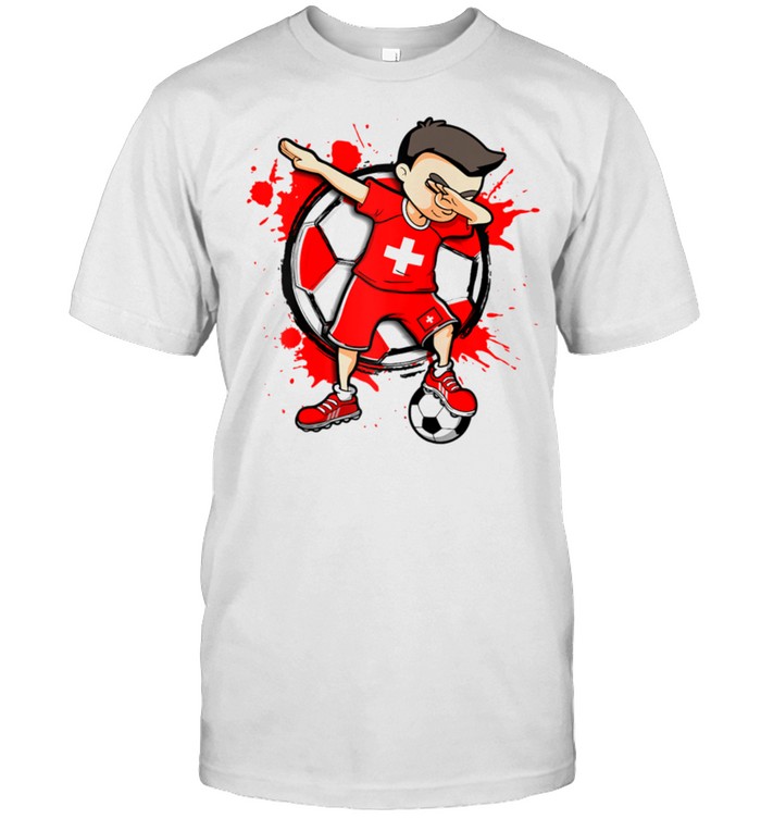 Dabbing Soccer Boy Switzerland Footballs Jersey Flag shirt Classic Men's T-shirt