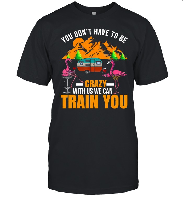 Flamingo You Don’t Have To Be Crazy With Us We Can Train You Camping T-shirt Classic Men's T-shirt