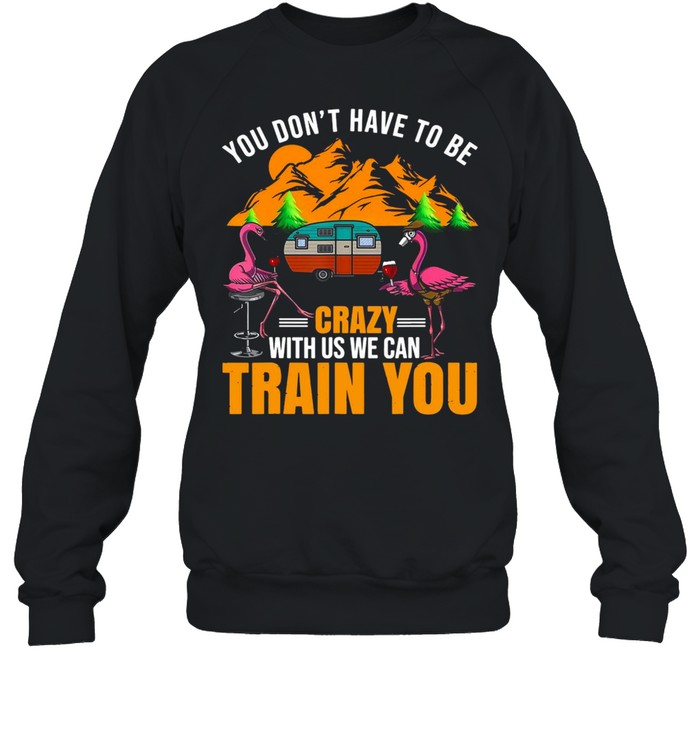 Flamingo You Don’t Have To Be Crazy With Us We Can Train You Camping T-shirt Unisex Sweatshirt