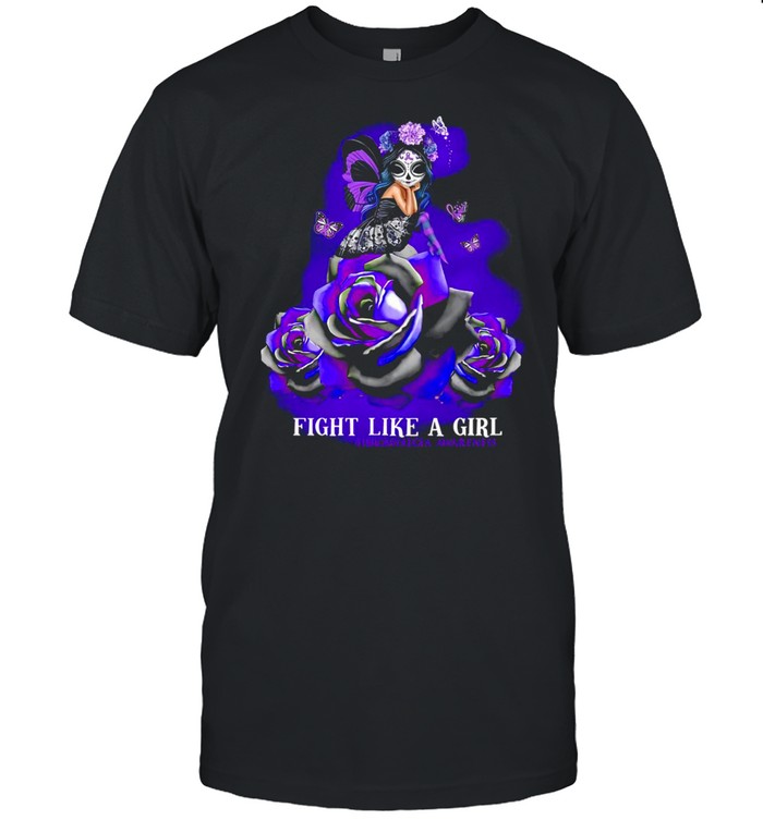 Fight Like A Girl Fibromyalgia Awareness Fairy Flower T-shirt Classic Men's T-shirt