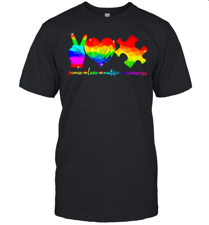 Peace Love Autism Awareness LGBT shirt Classic Men's T-shirt