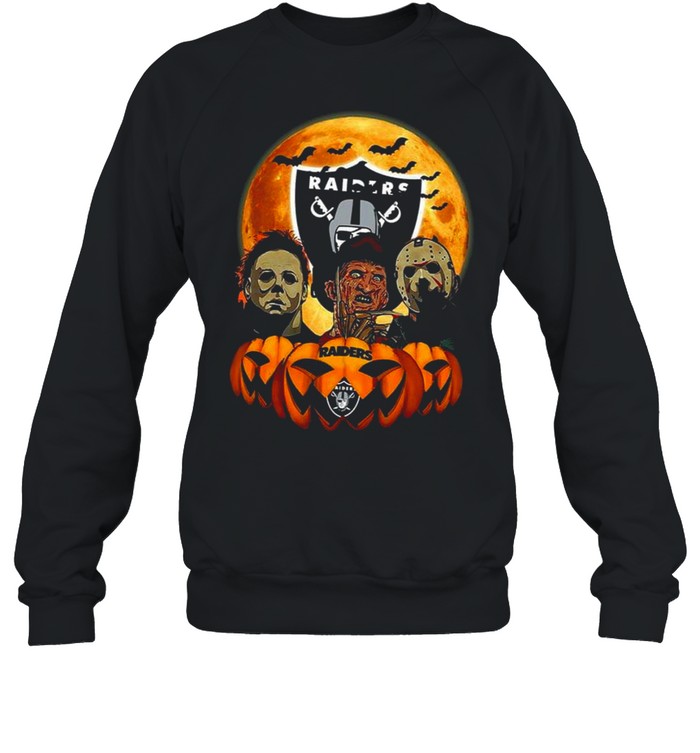 Michael Myers Freddy Krueger Jason Voorhees Oakland Raiders Halloween T- Shirt