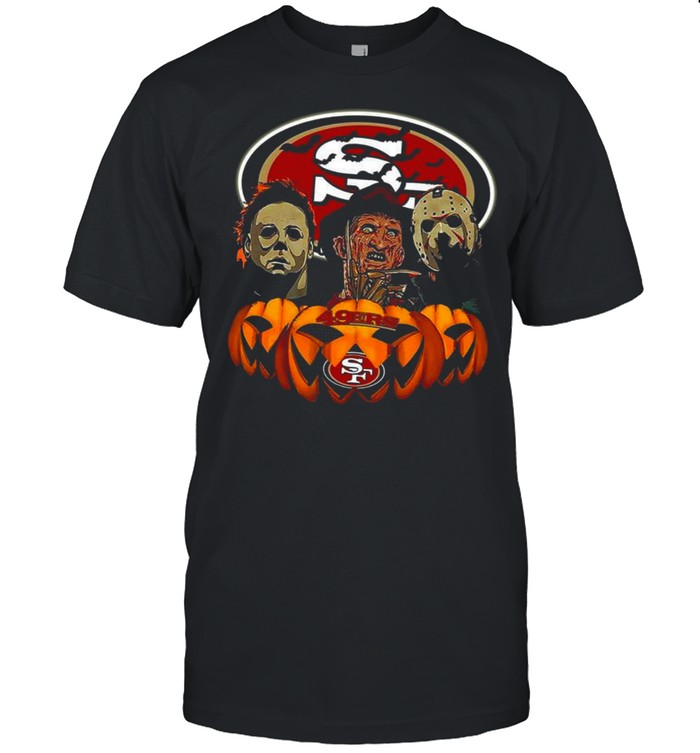 Michael Myers Freddy Krueger Jason Voorhees San Francisco 49ers  Halloween shirt Classic Men's T-shirt