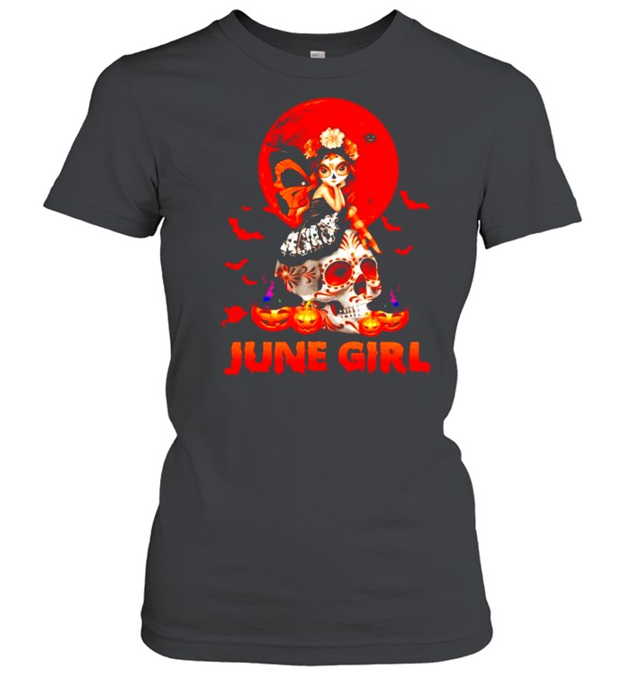 June girl butterfly skull Halloween shirt Classic Women's T-shirt