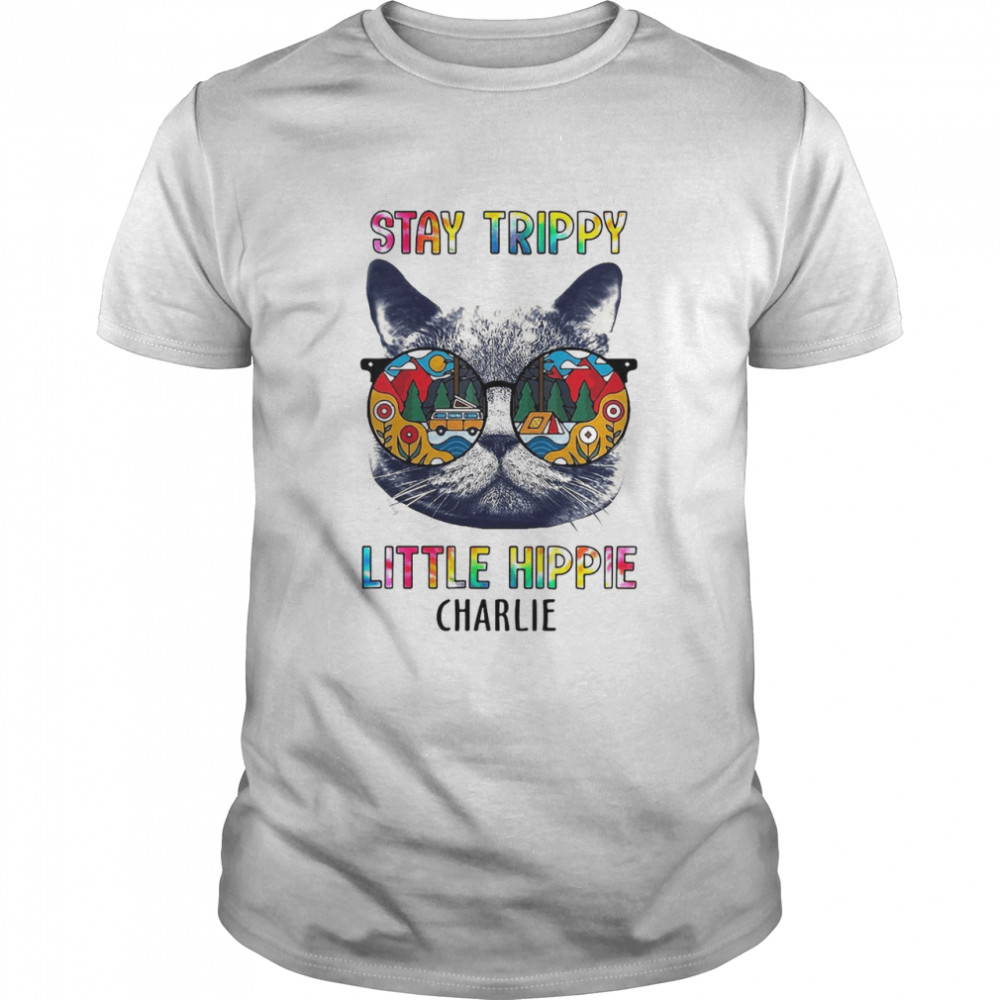 Hippie Cat Stay Trippy Little Hippie Charlie T-shirt Classic Men's T-shirt