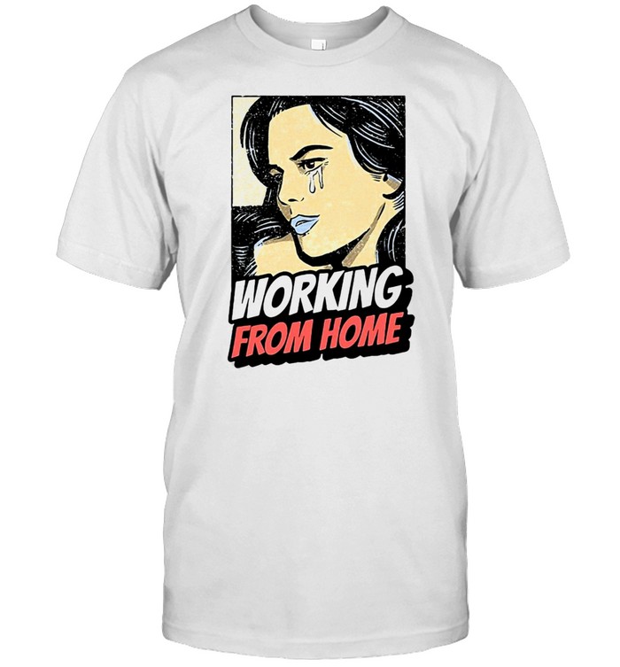 Working From Home Distressed Comic Graphic Vintage T-shirt