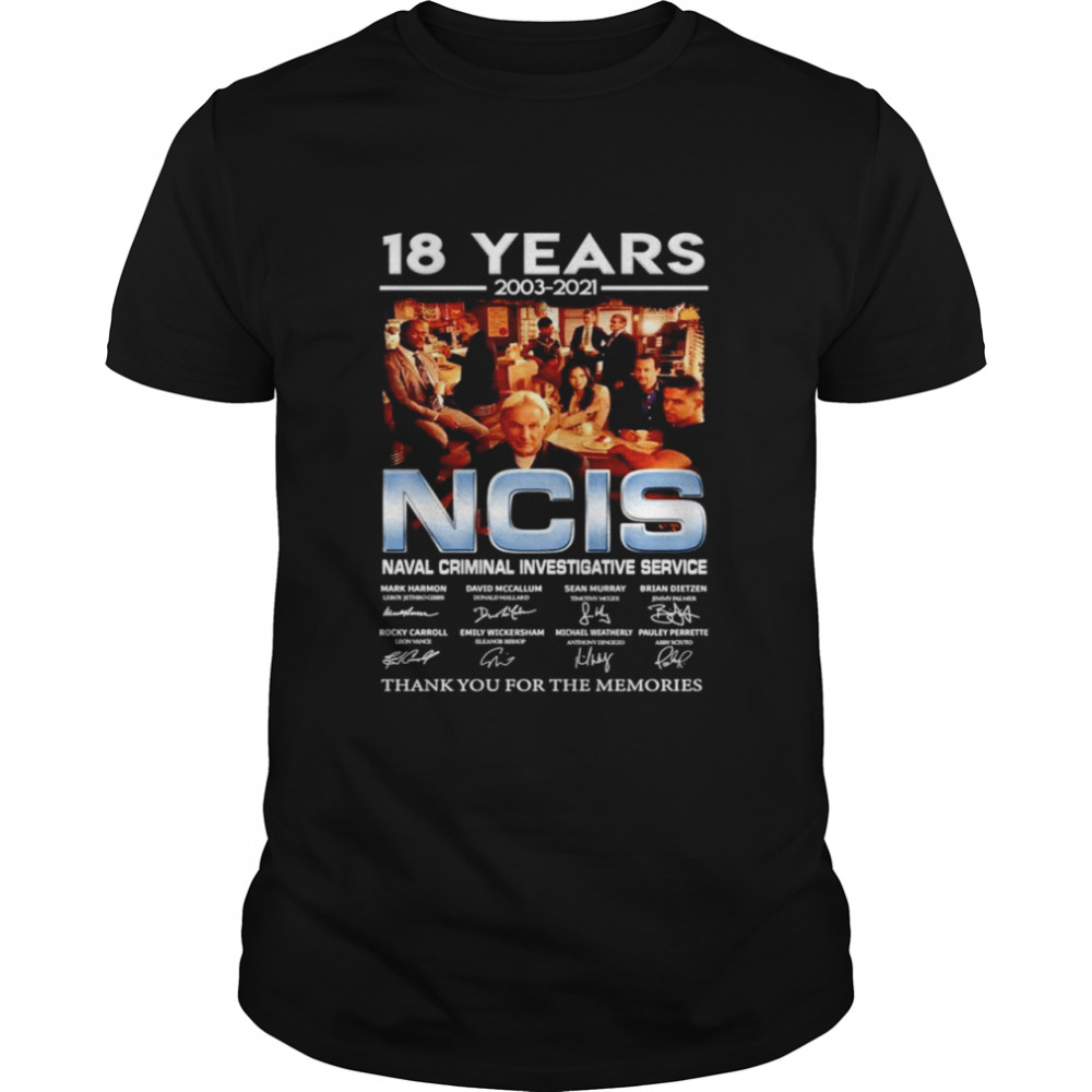 NCIS 18 years Naval Criminal Investigative Service signatures shirt Classic Men's T-shirt