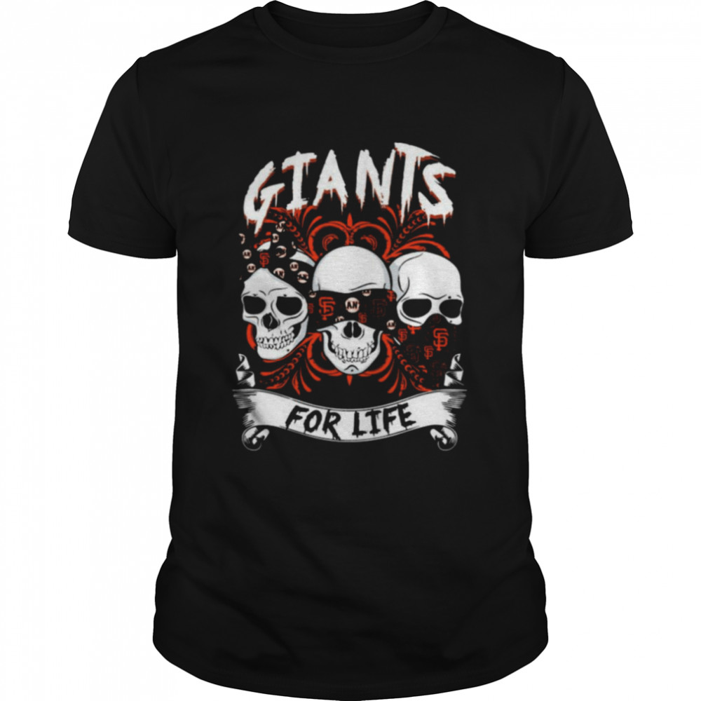 Skull San Francisco Giants With Giants For Life  Classic Men's T-shirt