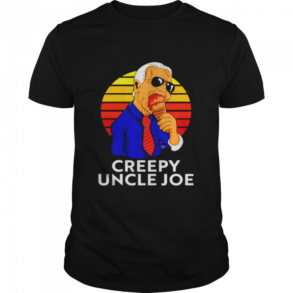 Biden eating ice cream Creepy Uncle Joe vintage t-shirt Classic Men's T-shirt