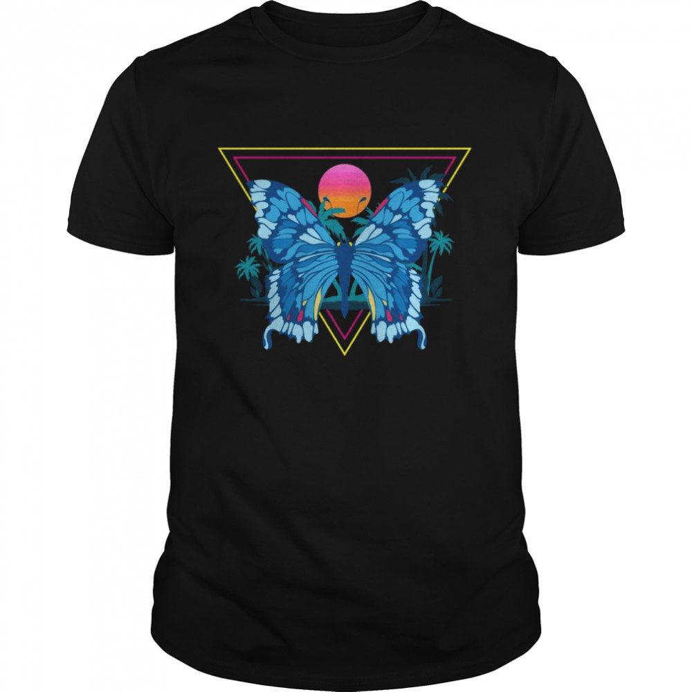 Pretty Butterfly Nature Insekt, 80er Jahre, Kunst, Synthwave, Vaporwave  Classic Men's T-shirt