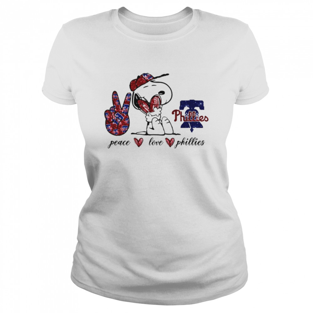 Snoopy Peace Love Philadelphia Phillies Shirt - High-Quality