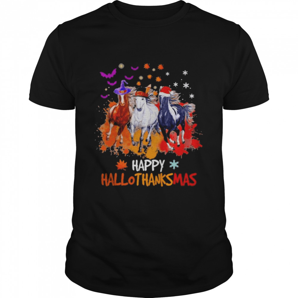 Horse Halloween Happy HalloThanksMas 2021 T- Classic Men's T-shirt